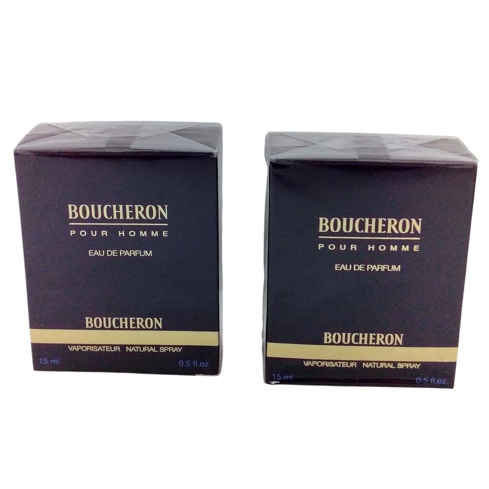 Boucheron Pour Homme Eau De Parfum Natural Spray 0.5 oz. Lot of 2 Travel SEALED